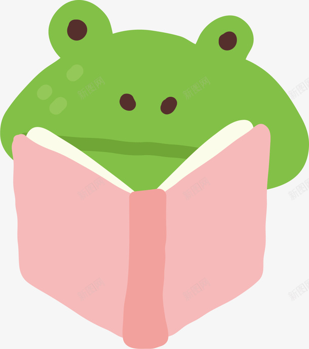 可爱青蛙粉色书籍png免抠素材_88icon https://88icon.com 世界读书日 国际儿童图书日 知识 粉色书籍 阅读 青蛙