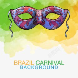 巴西舞会装饰水彩面具素材