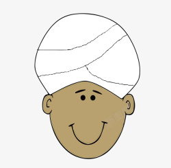 阿拉伯带白色头巾卡通头像矢量图素材
