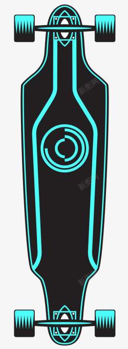 黑蓝色竞技滑板素材