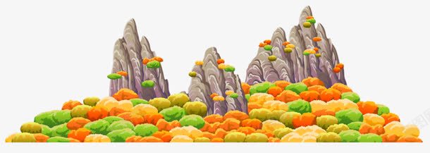 卡通大山png免抠素材_88icon https://88icon.com 卡通 大山 山峰 树木 茂盛