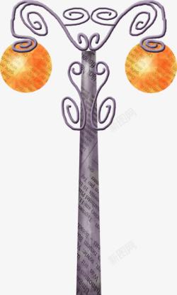 卡通路灯素材
