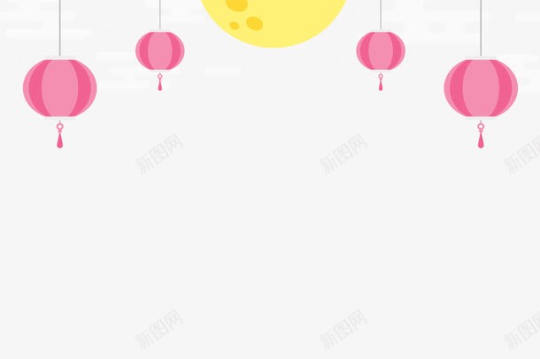 灯笼月亮png免抠素材_88icon https://88icon.com 卡通月亮 高清