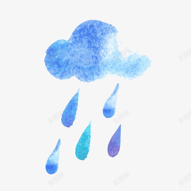 云和雨滴png免抠素材_88icon https://88icon.com 一朵云 卡通 素材 雨滴