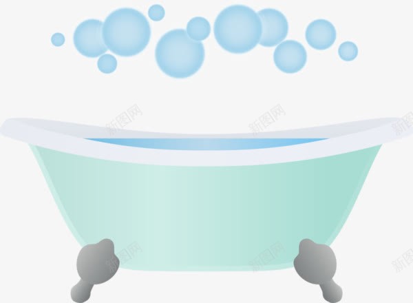 卡通浴缸png免抠素材_88icon https://88icon.com 手绘浴缸 气泡 洗澡 浴缸