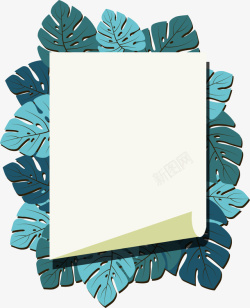 绿色棕榈叶装饰框矢量图素材
