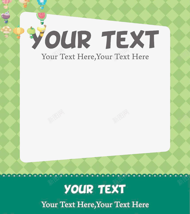 创意绿色边框矢量图eps免抠素材_88icon https://88icon.com 卡通 绿色 背景 边框 矢量图