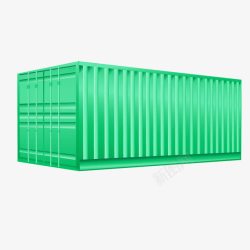 绿色集装箱绿色质感铁质集装箱高清图片