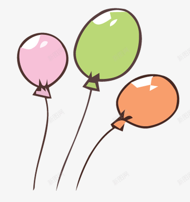 彩色气球png免抠素材_88icon https://88icon.com AI 卡通 可爱 喜庆 彩色 手绘 气球 线条 节日