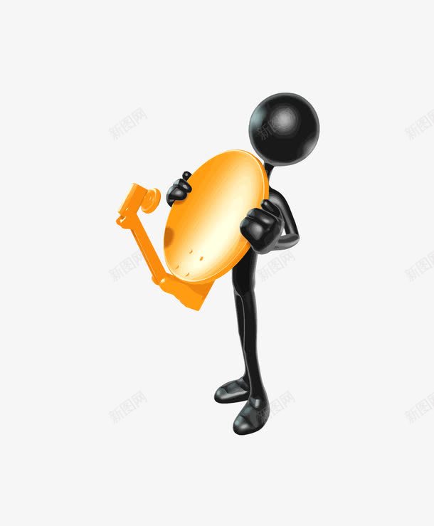 小黑人装饰png免抠素材_88icon https://88icon.com 小黑人 黄色装饰