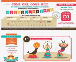 可爱马戏团门票素材