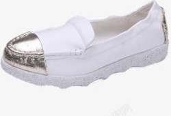 白色舒适清新平底鞋素材