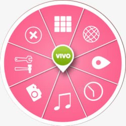 vivo音乐粉色卡通vivo活动转盘音乐定位图标高清图片