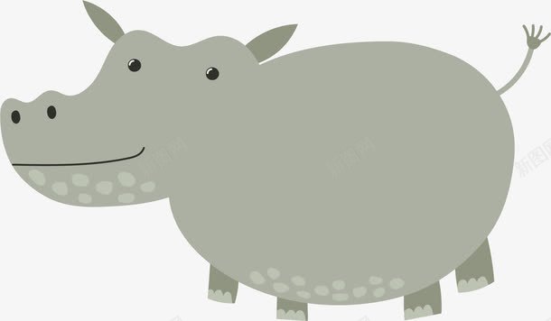 灰色犀牛png免抠素材_88icon https://88icon.com 可爱 彩色 手绘的 漫画 灰色 犀牛 矢量的 简单