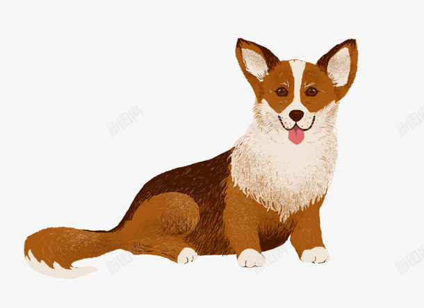吐舌头的可爱小狗png免抠素材_88icon https://88icon.com 动物 卡通 可爱的 吐舌头 坐着 小狗 毛发 简图