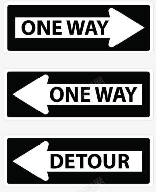 曲折道路方向指示卡通路标图标图标