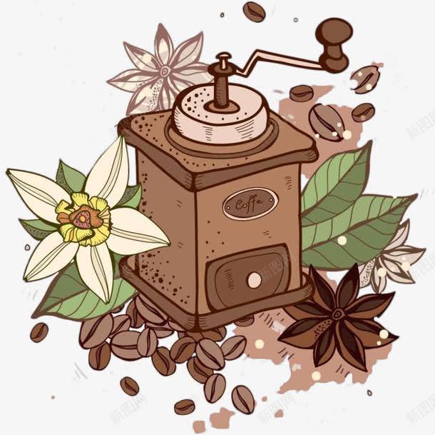 咖啡机png免抠素材_88icon https://88icon.com 咖啡 复古 手工 手绘 磨咖啡机