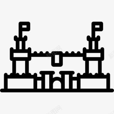 中世纪欧洲曼萨纳雷斯城堡ElReal图标图标