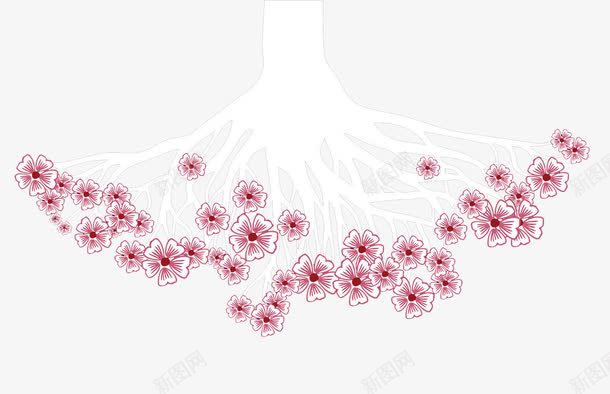 樱花树png免抠素材_88icon https://88icon.com 水彩 白色树干 花卉 装饰画