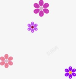 手绘紫粉色化妆品小花素材