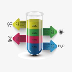 量杯和箭头信息图素材