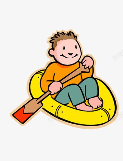 划船的小孩png免抠素材_88icon https://88icon.com 人物 卡通 小船 彩色