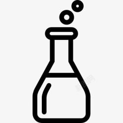实验室烧瓶瓶有气泡图标高清图片