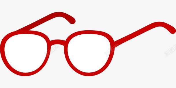 红色眼镜框png免抠素材_88icon https://88icon.com 眼镜框 红色 装饰