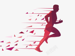 紫红色跑步健身的人矢量图素材