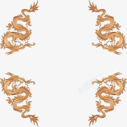 手绘金龙边框素材