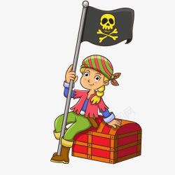 卡通海盗装扮儿童素材