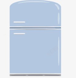 手绘蓝色冰箱矢量图素材