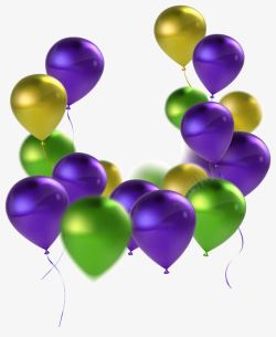 绿色和紫色和金色气球背景素材