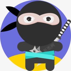 手绘忍者忍者图标高清图片