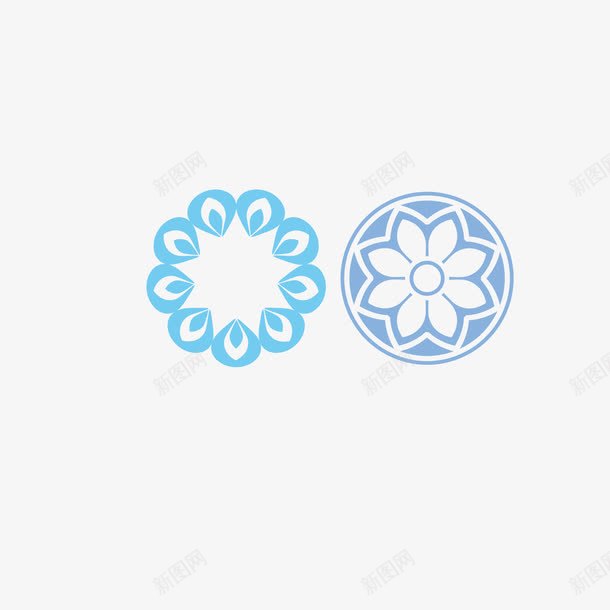 晴蓝色复古图案png免抠素材_88icon https://88icon.com 图案 天蓝色 灰色系 线型花纹 线条