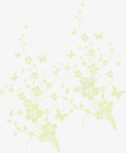 绿色花纹装饰淘宝绿色矢量图素材