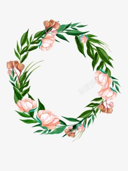 水彩精美花环素材