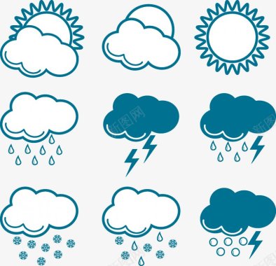 双12底天气图标PNS透明底图标