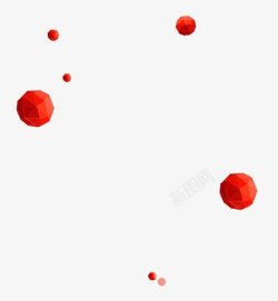 红色圆球悬浮漂浮电商素材