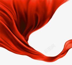 红色绸缎红绸飘带素材