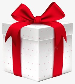 02231一个白色的礼盒装饰着红色丝带礼盒素材