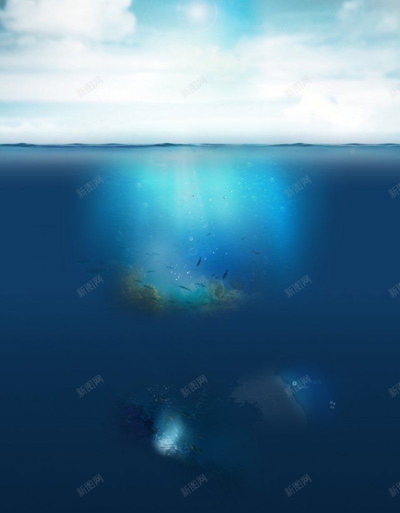 蓝天与深海加长网页其他jpg设计背景_88icon https://88icon.com 其他 蓝天与深海加长网页