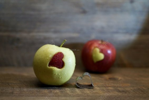 00594创意作品苹果与梨的爱情故事静物水果拍摄外背景