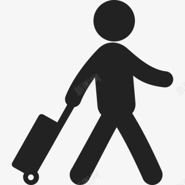 带着手提箱的旅行者人人图标图标