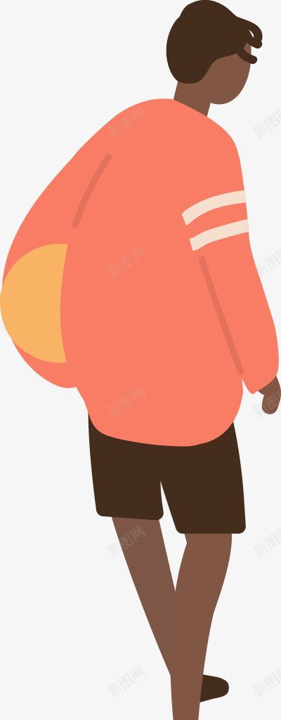 拿着篮球的少年卡通扁平人物图扁平等距插画人物合png免抠素材_88icon https://88icon.com 卡通扁平人物图 拿着篮球的少年