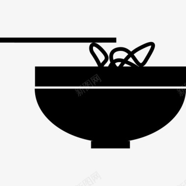中式淡雅中式面条碗图标图标