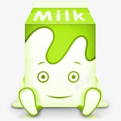 卡通牛奶盒子图标儿童教育素材