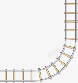 卡通轨道火车轨漂浮物素材