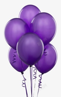 气球彩色卡通气球紫色优雅气球热气球气球自由飞翔冒险素材