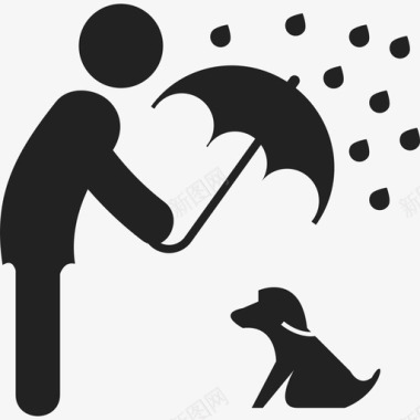 狗用伞保护狗的人人人2图标图标